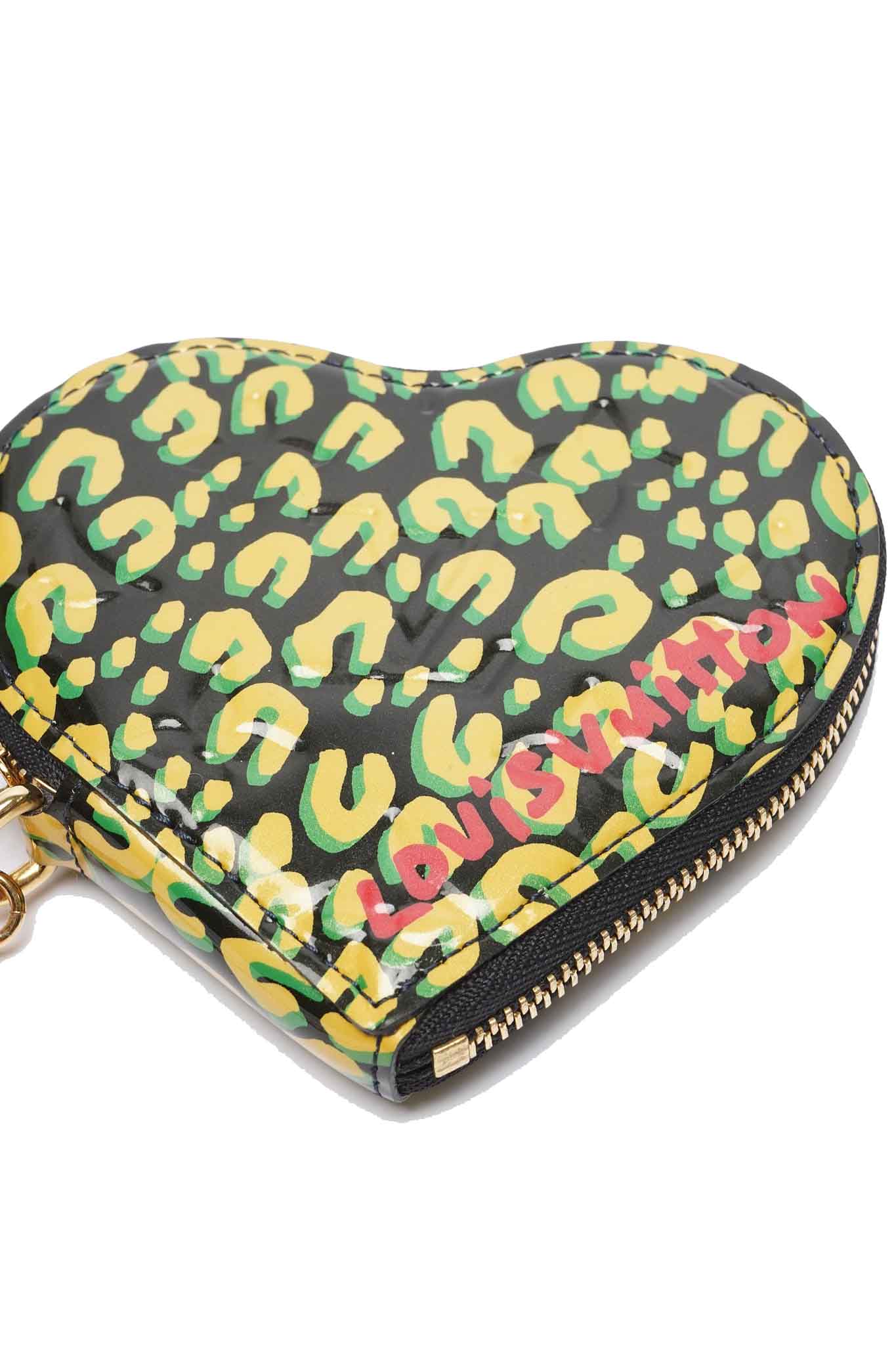 Bolsa Porta Moedas Louis Vuitton Verniz Leopard Couer Heart Rouge Fauviste