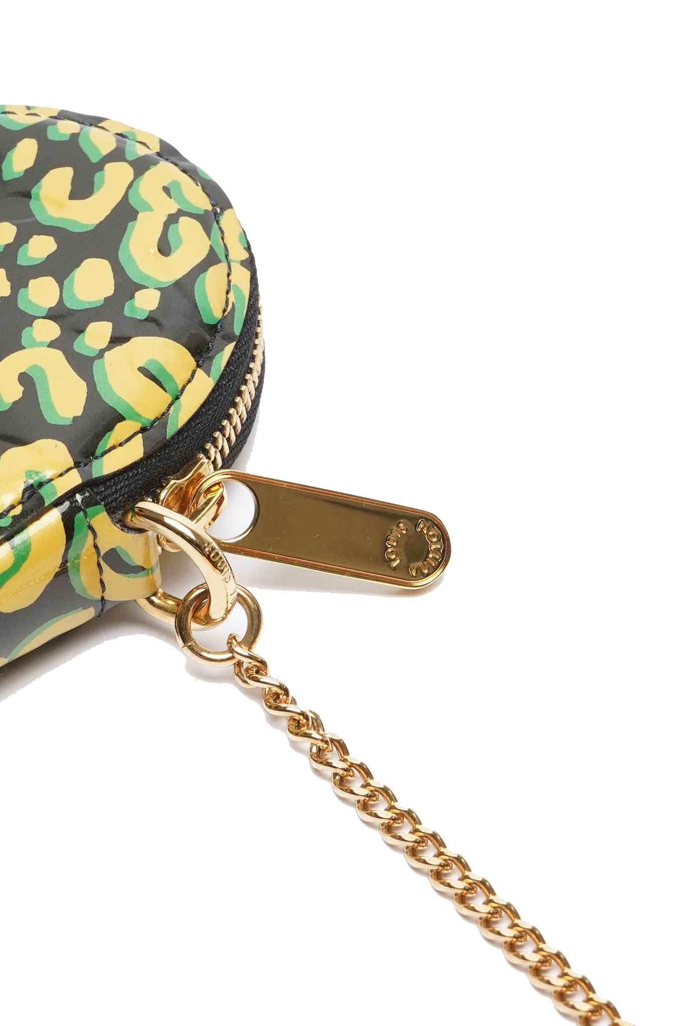 Bolsa Porta Moedas Louis Vuitton Verniz Leopard Couer Heart Rouge Fauviste