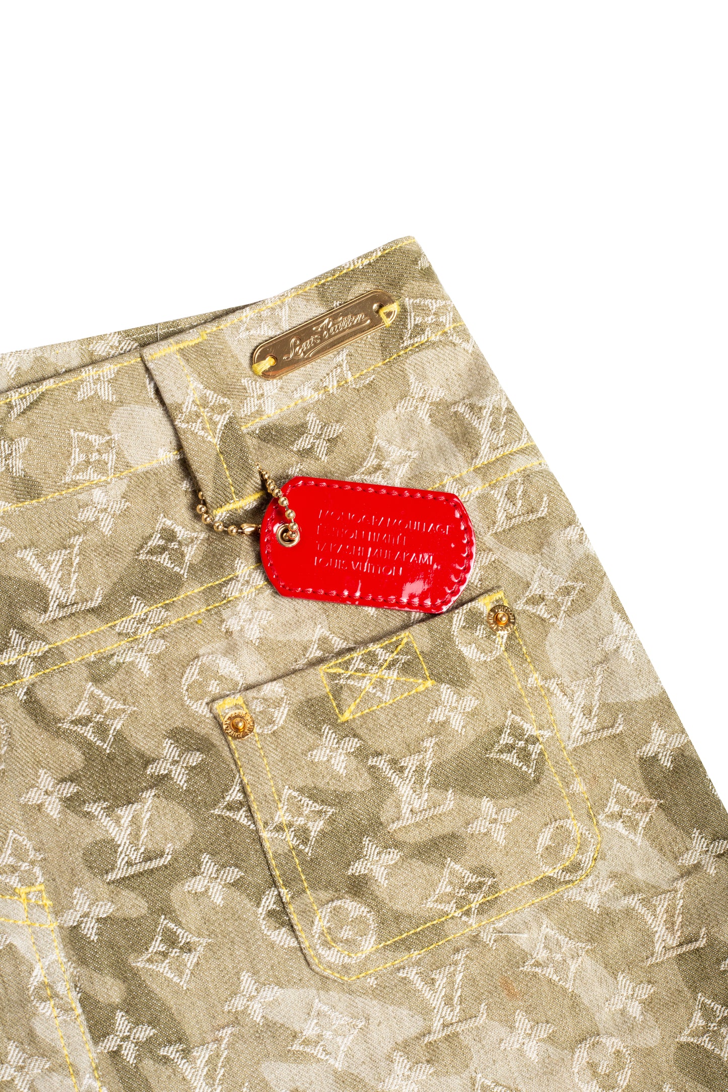 Mini Saia Verde Denim Monogramouflage