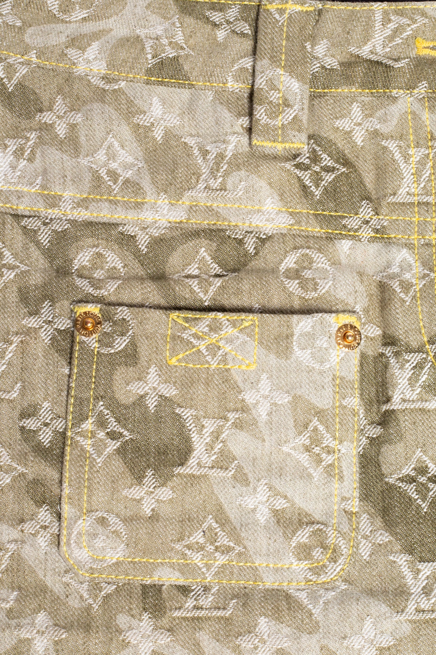 Mini Saia Verde Denim Monogramouflage