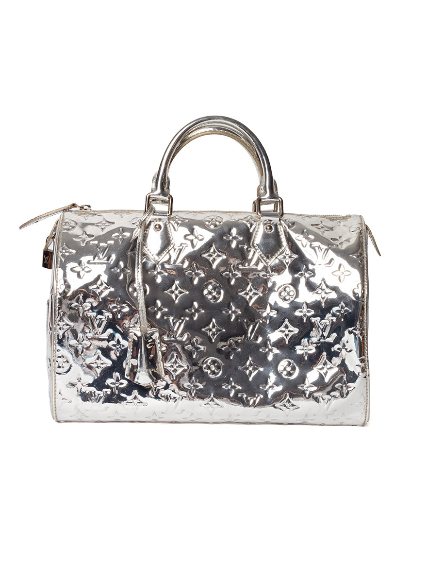 Louis Vuitton Limited Edition Silver Monogram Miroir Speedy 35
