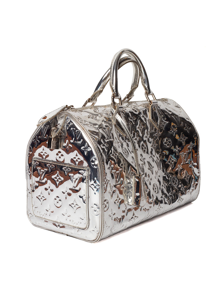 Louis Vuitton Limited Edition Silver Monogram Miroir Speedy 35