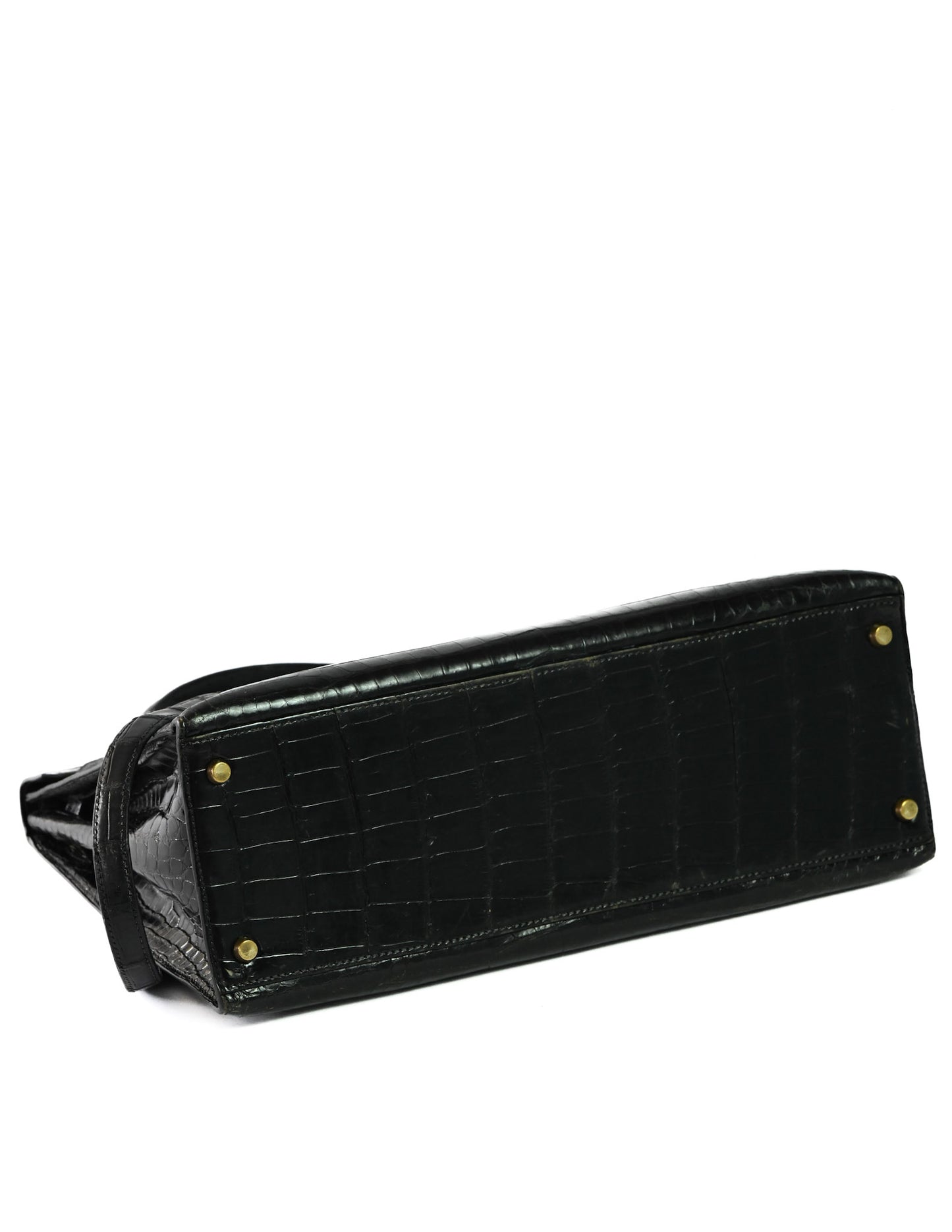 Kelly Sellier 35 Shiny Black Porosus Crocodile