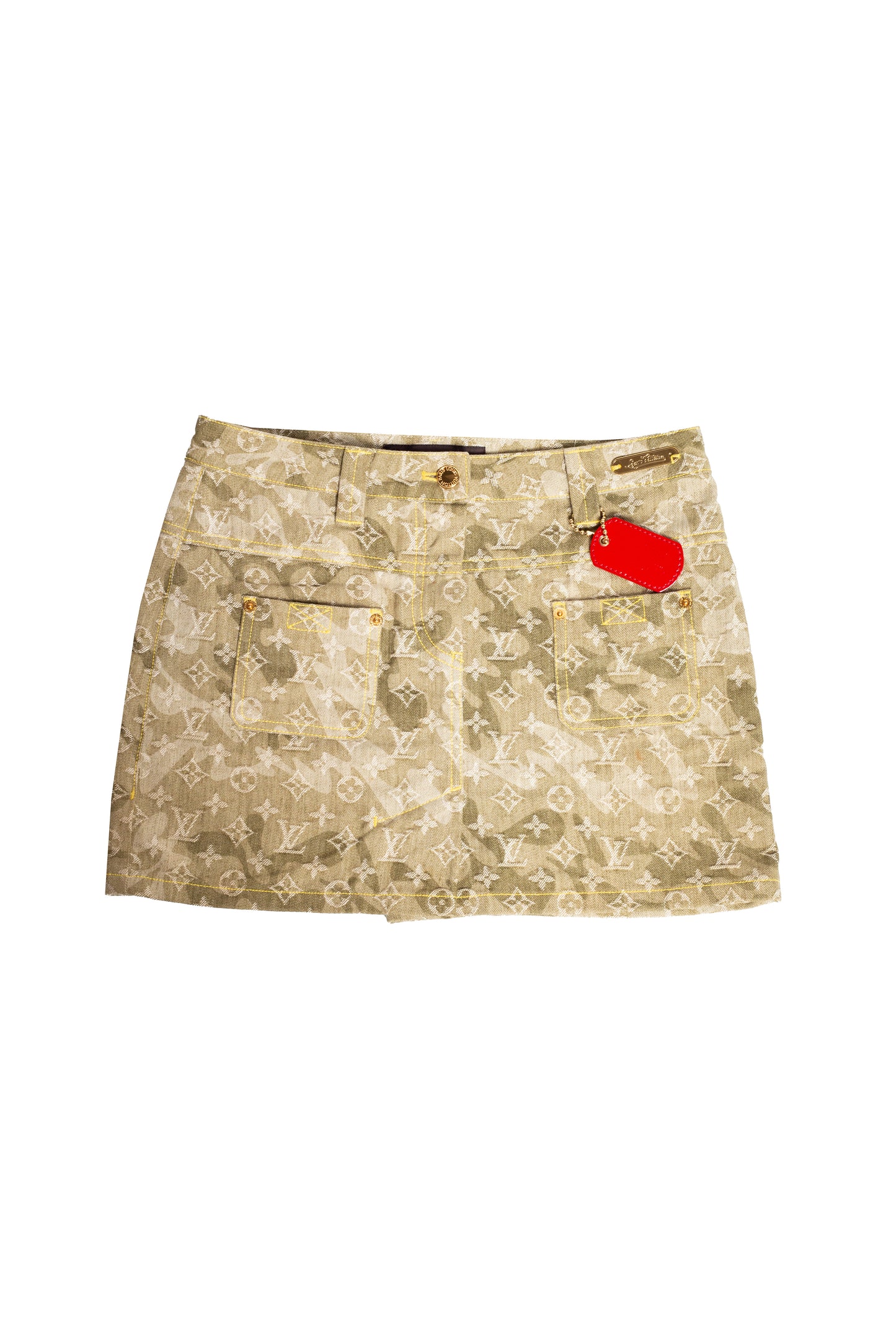 Mini Saia Verde Denim Monogramouflage