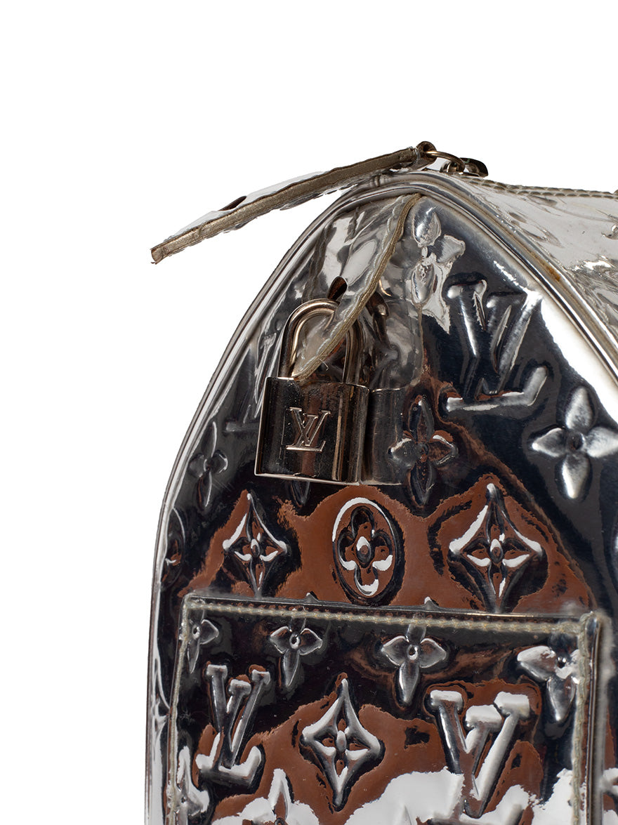 Louis Vuitton Limited Edition Silver Monogram Miroir Speedy 35